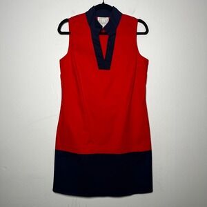 Sail to Sable Red and Navy Sleeveless Classic Tunic Mini‎ Dress size medium